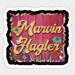 Classic Marvin Personalized Flowers Hagler Proud Name Sticker